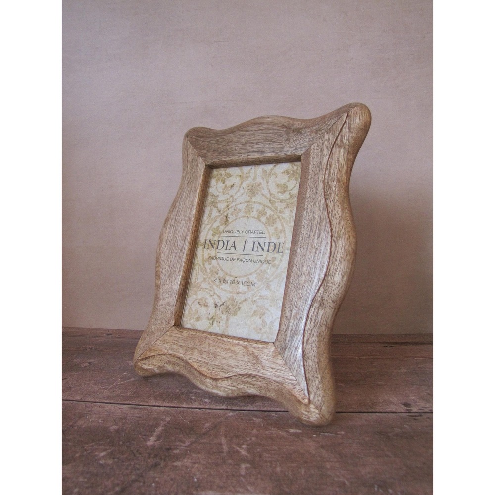 Vintage Wood Wavy Edge Photo Frame - Farmhouse 4 x 6 Picture Frame - Picture 6 of 11